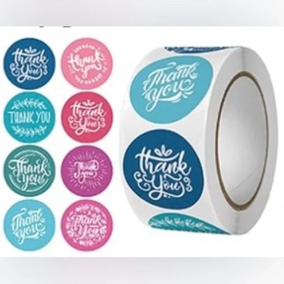 Thank You Stickers Roll 500 COUNT ROLL - RANDOM ROLL - Picture 5 of 11